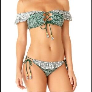 Anne Cole Studio Days Eye Ditsy Flounce Ruffle Bikini. Large